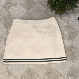 Pink Rose XL Cream Mini Skirt with olive green  Stripes